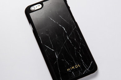 MIKOL 100% real Nero Marquina marble case for iPhone 6/6+/6s/6s+