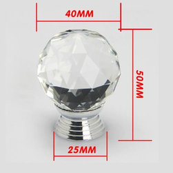 10 Pcs 40mm Clear Crystal Glass Cabinet Knobs Drawer Pulls Kitchen Door Pulls an - Cabinet And Drawer Knobs