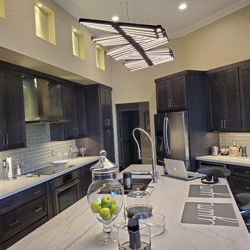 Full Kitchen Remodel Featuring Smoke Cabinets & Quartzite Countertops