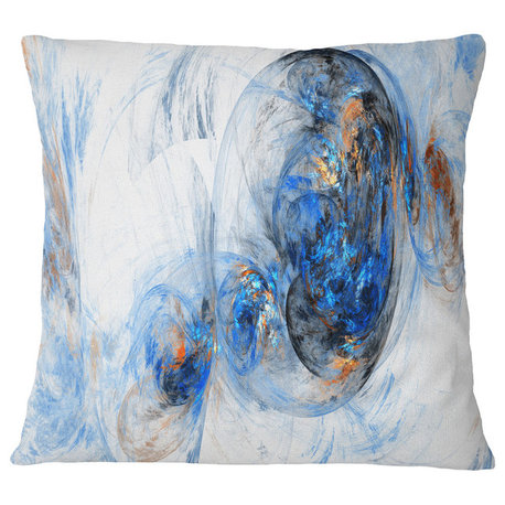 Colored Smoke Dark Blue Abstract Throw Pillow, 18"x18"