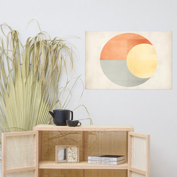 Geometric Shape Art: Ethereal Orbs Boho Style Illustration