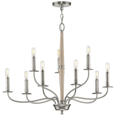 Durrell Collection Nine-Light Brushed Nickel Chandlier