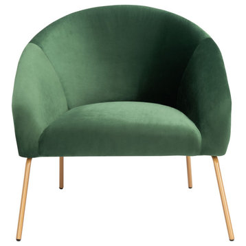 Safavieh Mandi Velvet Accent Chair, Malachite Green/Gold