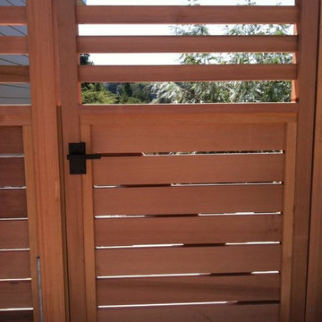 Nero Contemporary Black Gate Lever Latch on Contemporary Cedar Gate