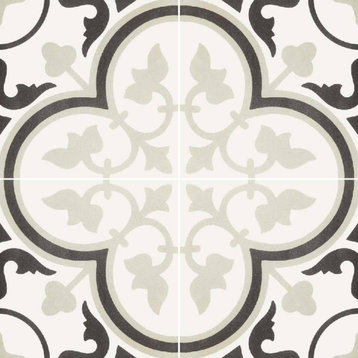 Reverie Porcelain 8" x 8" Patterned Floor Tiles - Decor 6 - Single Sample Piece