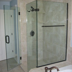 Framless Return Shower Doors with Knee Walls - Shower Doors