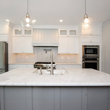 Honed Carrara Marble Kitchen