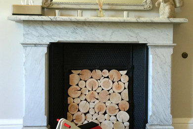 Create The Illusion of a Log Stack in an Empty Fireplace with Natural Log Tiles