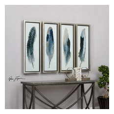 Uttermost "Feathered Beauty" 4-Piece Print Set, 14.13"x38.13"