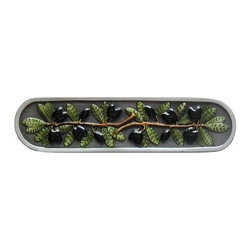 Inviting Home Inc. - Olive Branch Pull, Hand-Tinted Pewter - Cabinet And Drawer Handle Pulls