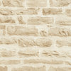 Best of Wood'n Stone, Modern Wood Stone Brick Cream Wallpaper Roll