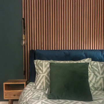 3D Acoustic Slat Smoked Oak Wood Wall Panel