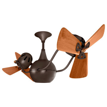 Vent Bettina Rotational Ceiling Fan With Mahogany Blades, Bronzette