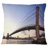 Brooklyn Bridge in New York City Cityscape Throw Pillow, 16"x16"