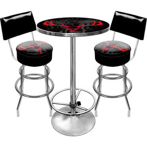 Ford Genuine Parts Game Room Combo 2 Bar Stools And Table Contemporary Indoor Pub And Bistro Sets By Trademark Global
