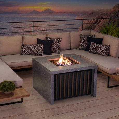Sunjoy AmberCove 38" Square LP Outdoor Firepit Table
