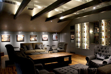 Arts and crafts living room photo in Houston