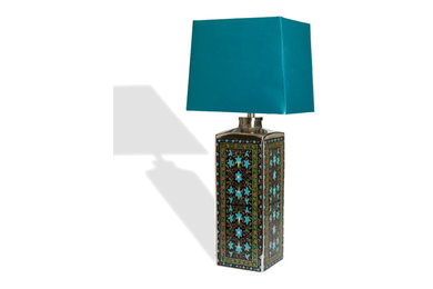 Turquoise Blue Table Lamp By Ornamaya