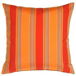 Pillow Decor Ltd. - Pillow Decor - Sunbrella Bravada Salsa Outdoor Pillow, 20" X 20" - Wide red and orange vertical stripes give this fabulous pillow its spicy look. The rich Sunbrella pattern of Bravada Salsa is refreshing. Add some character to your outdoor space today with these soft and comfortable pillows.