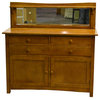 Mission Solid Oak Buffet Cabinet with Mirror, Michael's Cherry