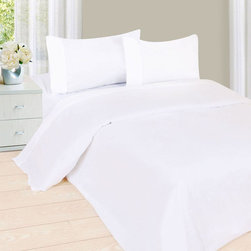 Lavish Home 1200 Series 3-Piece White 75 GSM Twin Microfiber Sheet Set - Duvet Covers And Duvet Sets