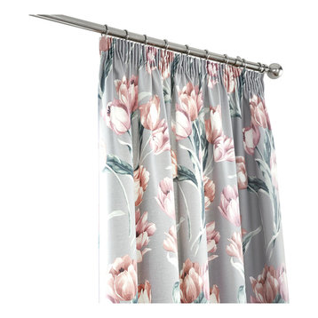 Tulip Lined Pencil Pleat Curtains, Blush, 170x185 cm