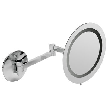 ALFI Polished Wall Mount 9" 5x Magnifying Mirror With Light