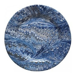 Firenze Marbleized Charger/Server - Delft Blue - Charger Plates