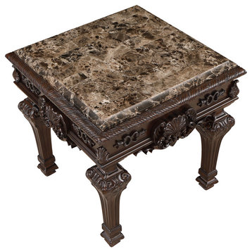 Traditional Living Room Coffee Table and End Table, 2-Piece Set