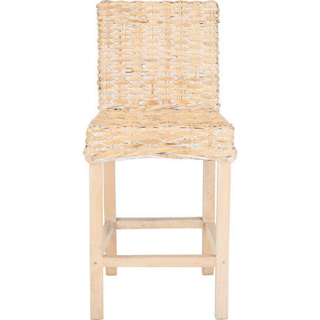 Tobie Rattan Counter Stool - Natural White Wash