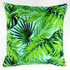 Outdoor Tropical Fronds Throw Pillows, Set of 2, Blue, 18", Cover