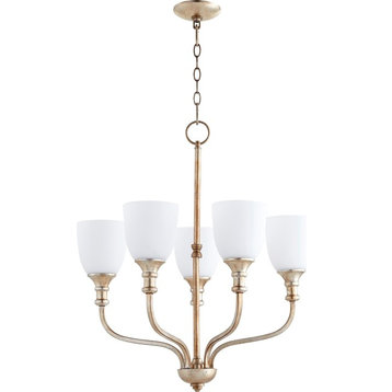 Quorum Richmond 5-Light Transitional Chandelier in Aged Silver Leaf