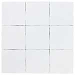 Rocky Point Tile Co - Artigiano 5x5 Zellige Style Ceramic Tile - Cotton White - 10 Square Foot Box - You are purchasing 10 Square Feet of Artigiano 5" x 5" Zellige Style Ceramic Tile - Cotton White. Introducing the Artigiano Zellige Style 5" x 5" Ceramic Tile. Perfectly imperfect is a great way to describe this slightly distressed tile with its uneven edges and textured high gloss surface.