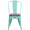 Flash Furniture Metal Dining Side Chair in Mint Green