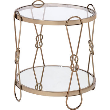 Zekera End Table - Champagne, Mirrored