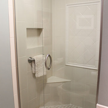 Masterbath Shower and Vanity Quartz Countertop