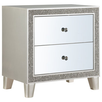 ACME Sliverfluff Nightstand, Mirrored and Champagne