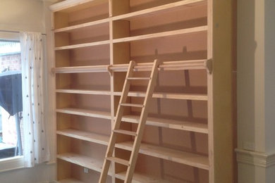 Built in Bookshelves with Ladder