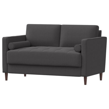 LifeStyle Solutions Jareth Loveseat in Heather Gray Fabric Upholstery