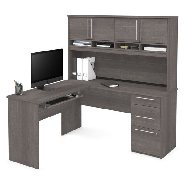 Innova Plus L-shaped desk, Bark Gray