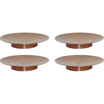 Burnham Pillar Plates, Burned Copper, Small, Set of 4