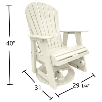 Phat Tommy Outdoor Swivel Glider Chair - Adirondack Glider Chair, White