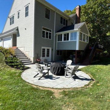 Bluestone Patio with Granite Steps