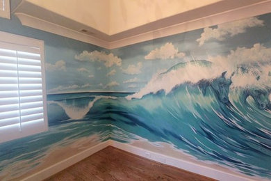 Home design - large coastal home design idea in Charlotte