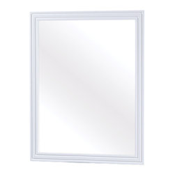 Cecelia 30" x 24" Framed Wall Mirror in White - Bathroom Mirrors