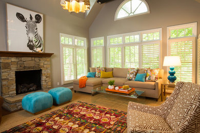 Inspiration for a transitional living room remodel in Other