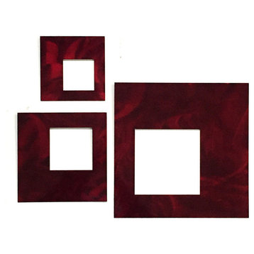 Contemporary Squares (set of 3), Candy Red