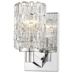 Z-Lite - Z-Lite 1931-1S-CH Aubrey 1 Light Wall Sconce in Chrome - A contemporary haven is bejeweled with glam as this exquisite single-light wall sconce becomes a focal point in a custom bathroom. A crystal-like glass shade adds an air of exclusivity to a fixture with a sleek Chrome finish metal mount and arm, and an air of high-class, upscale elegance.