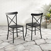 Astrid 2Pc Indoor/Outdoor Metal Dining Chair Set Matte Black - 2 Chairs