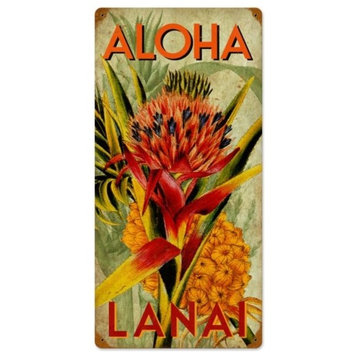 Aloha Pineapple Metal Sign